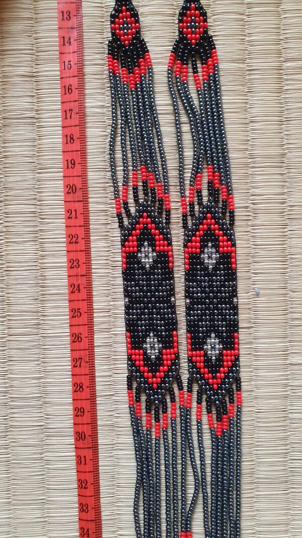 Beads necklace "Red and Black" made of Czech beads - Image 6