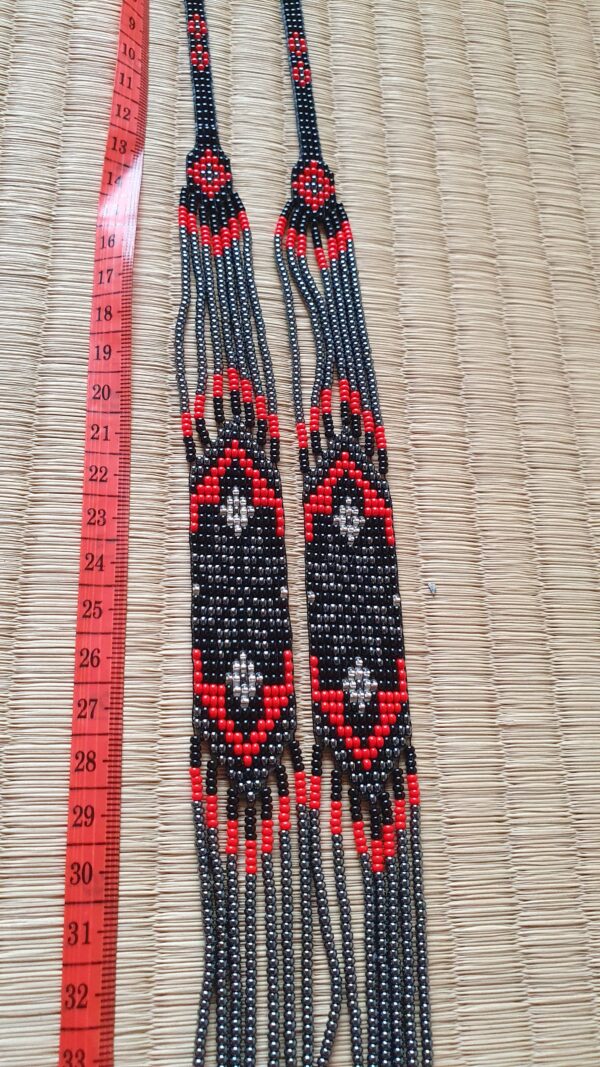 Beads necklace "Red and Black" made of Czech beads - Image 7