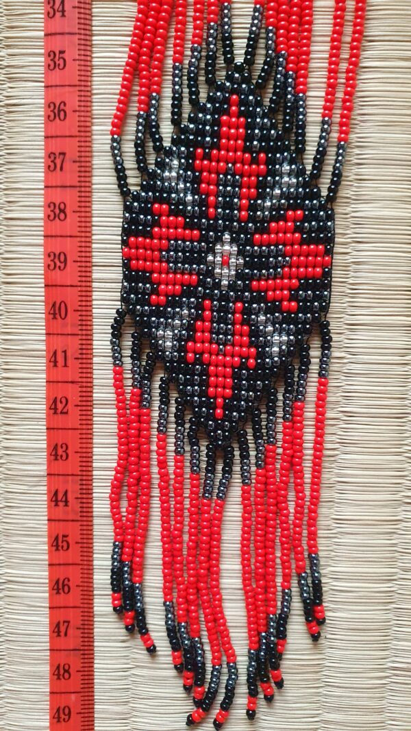 Beads necklace "Red Flower" made of Czech beads - Image 7