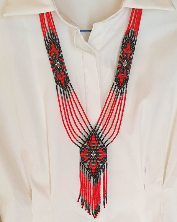 Beads necklace Red Flower