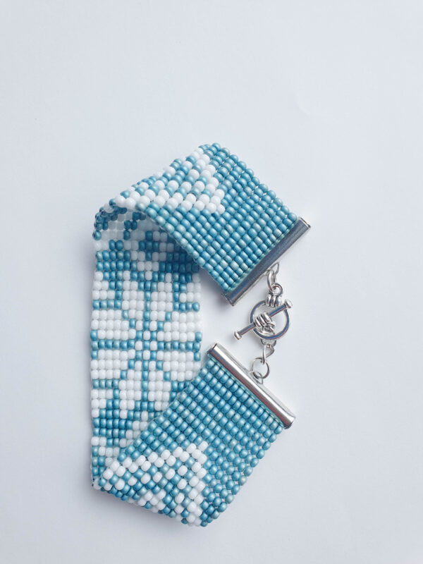 Czech beads bracelet - Mint blue - Image 3